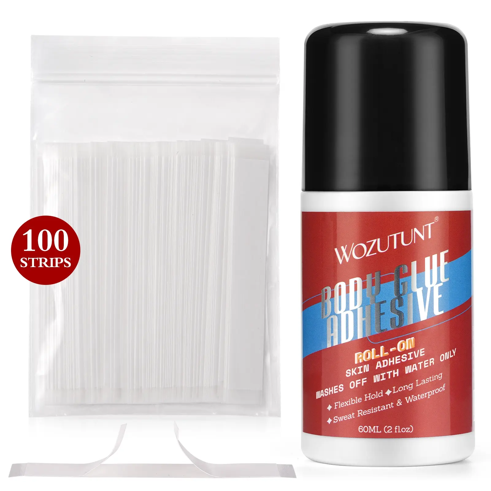 Body Glue Adhesive, Bra Underwear Non-Slip Double-Sided Tape, Women, Strong Hold, Sweat-Resistant, Suitable for Tank Tops, Shirts, Dance, Sports Wear