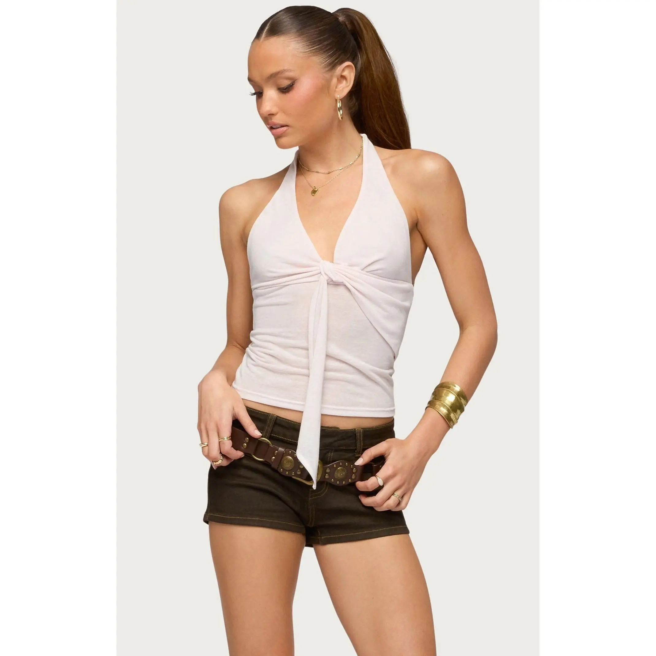 Edikted Women's Belindah Twist Front Halter Top
