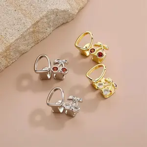 Bestselling Silicone Cherry Red Iced-Out Hip Hop Grillz for Men, Luxury Hollow Gold Teeth Caps, Trendy Streetwear Body Jewelry