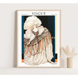 Vintage Vogue Cover Poster | Vintage Vogue Advertising | Vintage Fashion Poster | Bedroom wall art | Up to 18x24 inches poster. POSTER