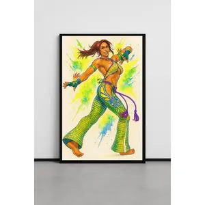 (No Frame) Christie Monteiro Tekken Fan Art Poster: Dynamic Capoeira Dance