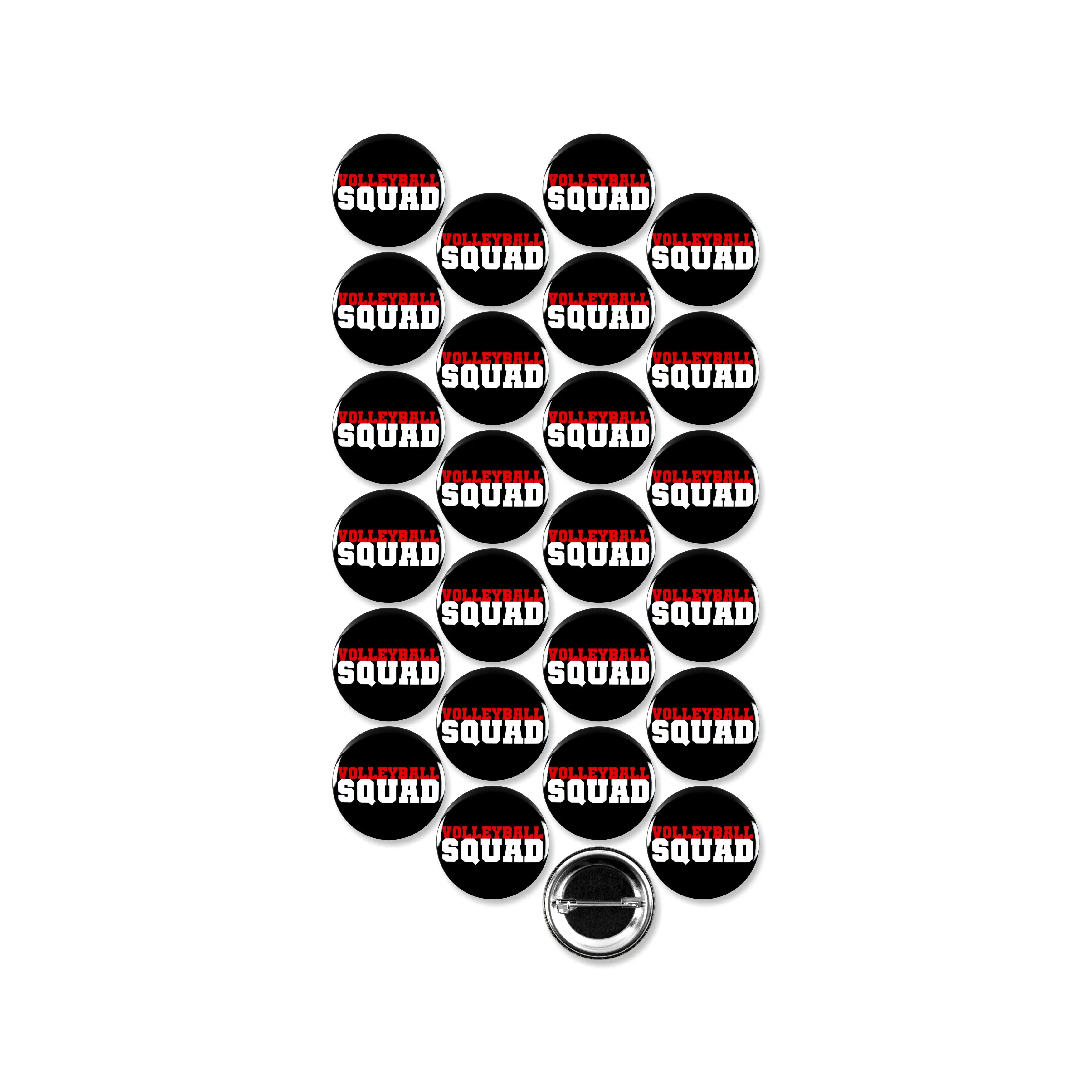 25 Pack - Volley Ball Squad Sports Pinback Buttons - 1.5 Inch