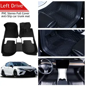 For Toyota Camry 5-Seater Floor Liners 2018-2023 - PU Leather All-Weather Mats - Complete Front & Rear Row Coverage