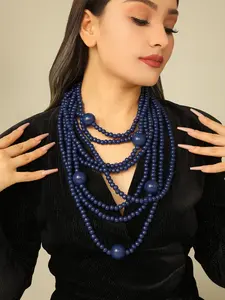 Classic Versatile 8-Layer Wooden Bead Necklace for Parties and Events, Boho Style Fashion Accessory and Valentine's Gift, All Seasons Wear