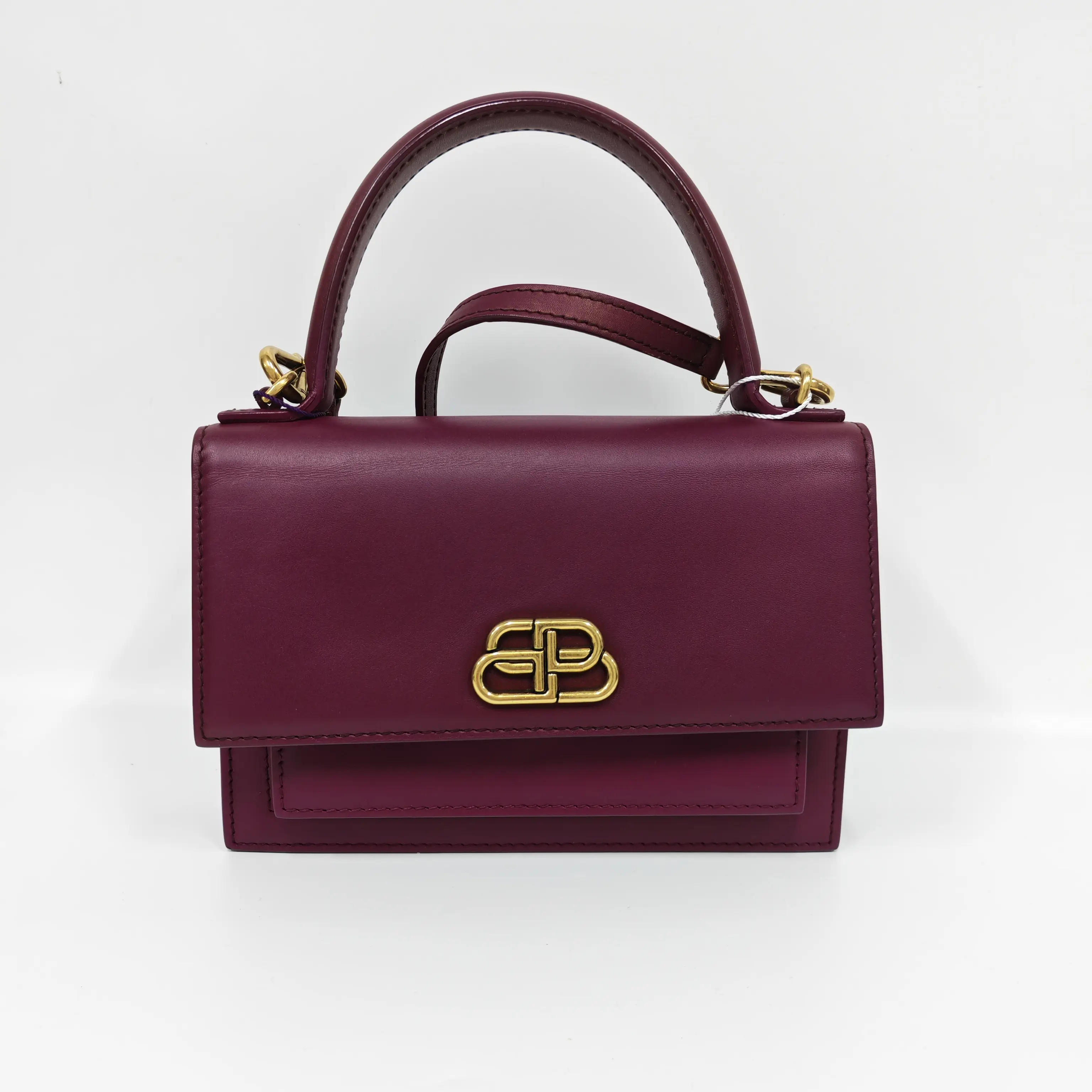 Pre-owned Balenciaga Burgundy Top Handle Bag (SZ 52142)
