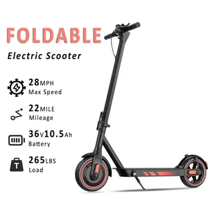 V10 Electric Scooter 500W Powerful Motor 28MPH Top Speed 22 Miles Long Range 10.5Ah Battery Foldable Commuter Scooter Non Slip Tires APP Smart Control Official Warranty