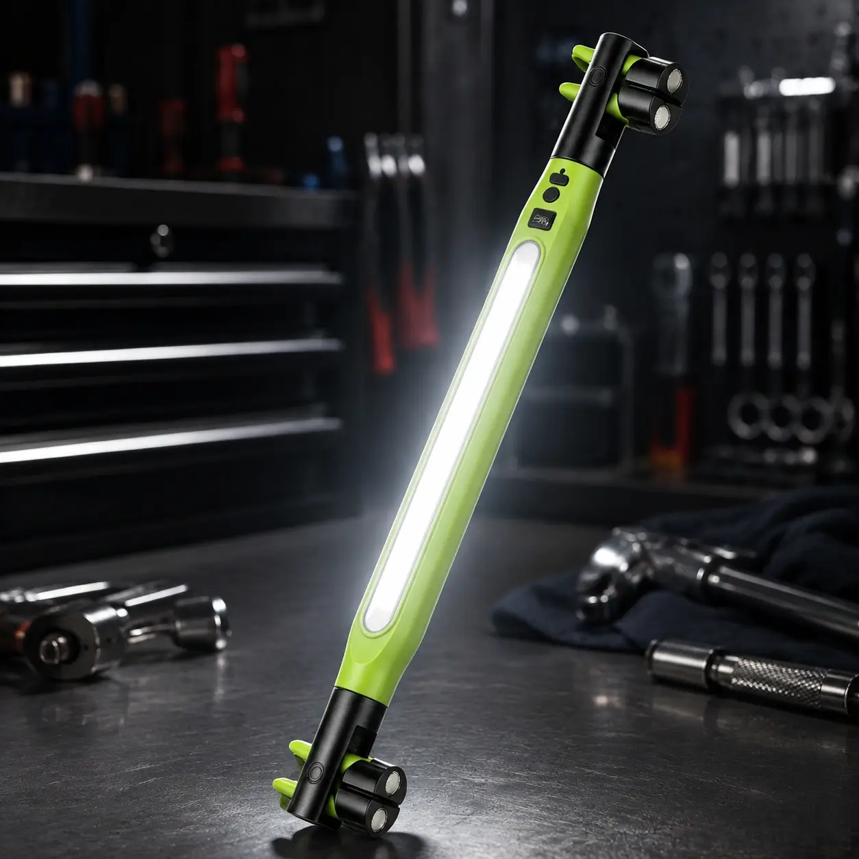 Rechargeable COB LED Work Light - Compact, Slim Profile, Portable Fit with Magnetic Base, Hook & Clamp, USB-C Inspection Light for Garage Tasks & Auto Repair