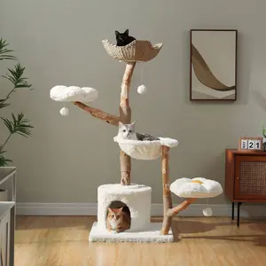 Solid Wood Modern Cat Tree