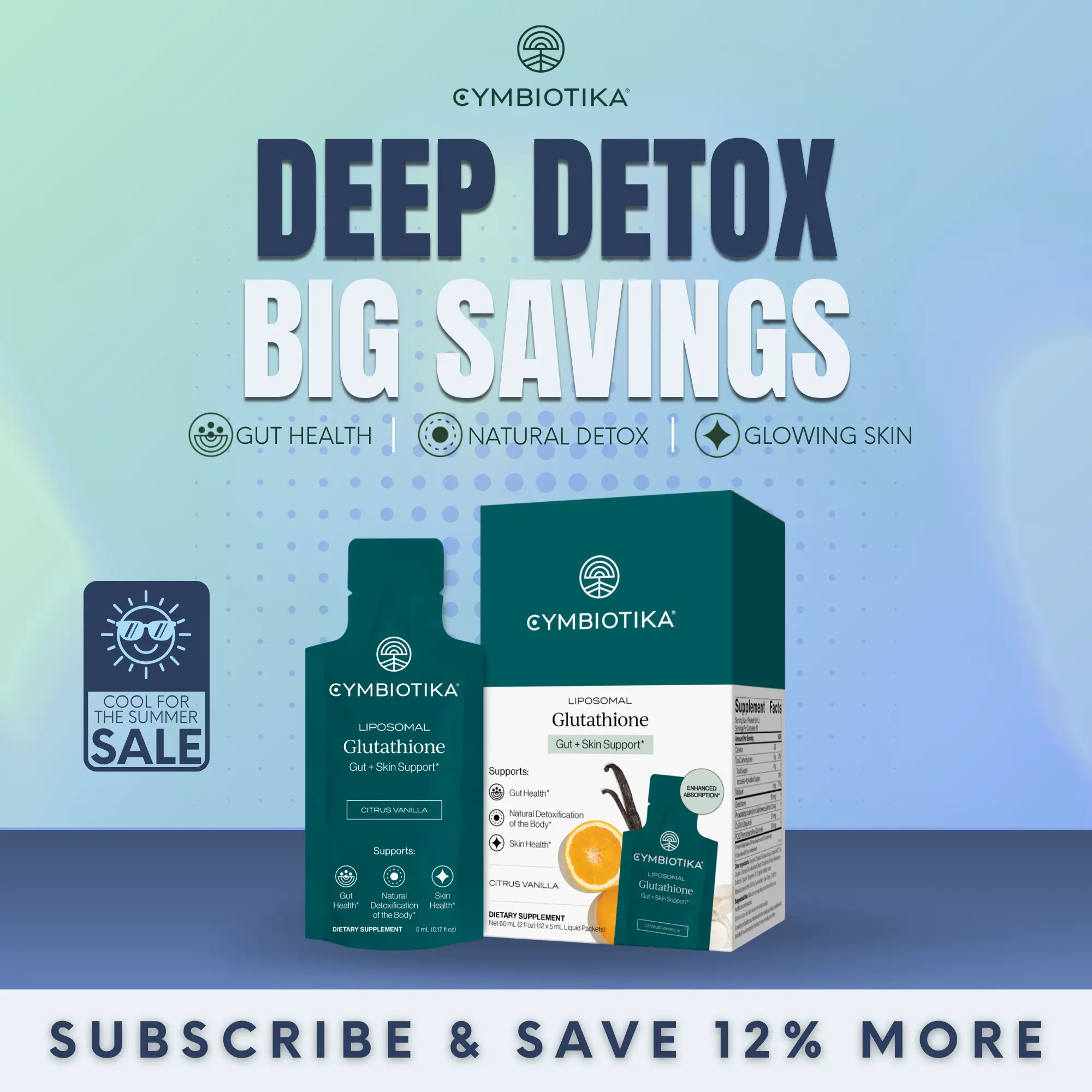Liposomal Glutathione | 12 Packets | Master Antioxidant & Detox | Clinically Proven 3x Better Absorbed | Skin Brightening, Gut & Liver Health | Immune Support | Reduced Setria Glutathione | Plant-Based | Third-Party Tested