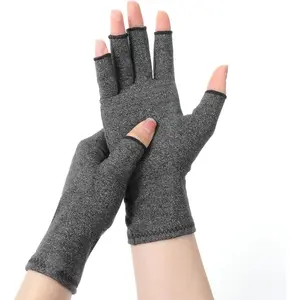 2 Pairs Arthritis Gloves Bamboo Compression Gloves with Carpal Tunnel Fingerless Hand Thumb Design Breathable Fabric Hand Sleeves for Women Men Generic Typing Both Hands Pain Relief