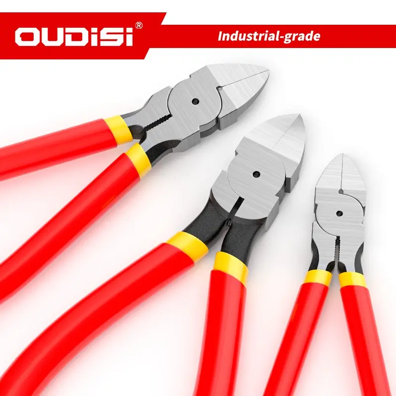 Black Diagonal Pliers - 5/6/8in Hand Tool with Ultra-thin Single Blade, Non-slip Grip for 6 Inches Wire Cutting, Model Making, Screw Removal