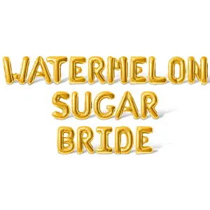 Letter Balloons - WATERMELON SUGAR BRIDE 16" Inch Alphabet Letters Foil Mylar Balloon Bachelorette Party Banner