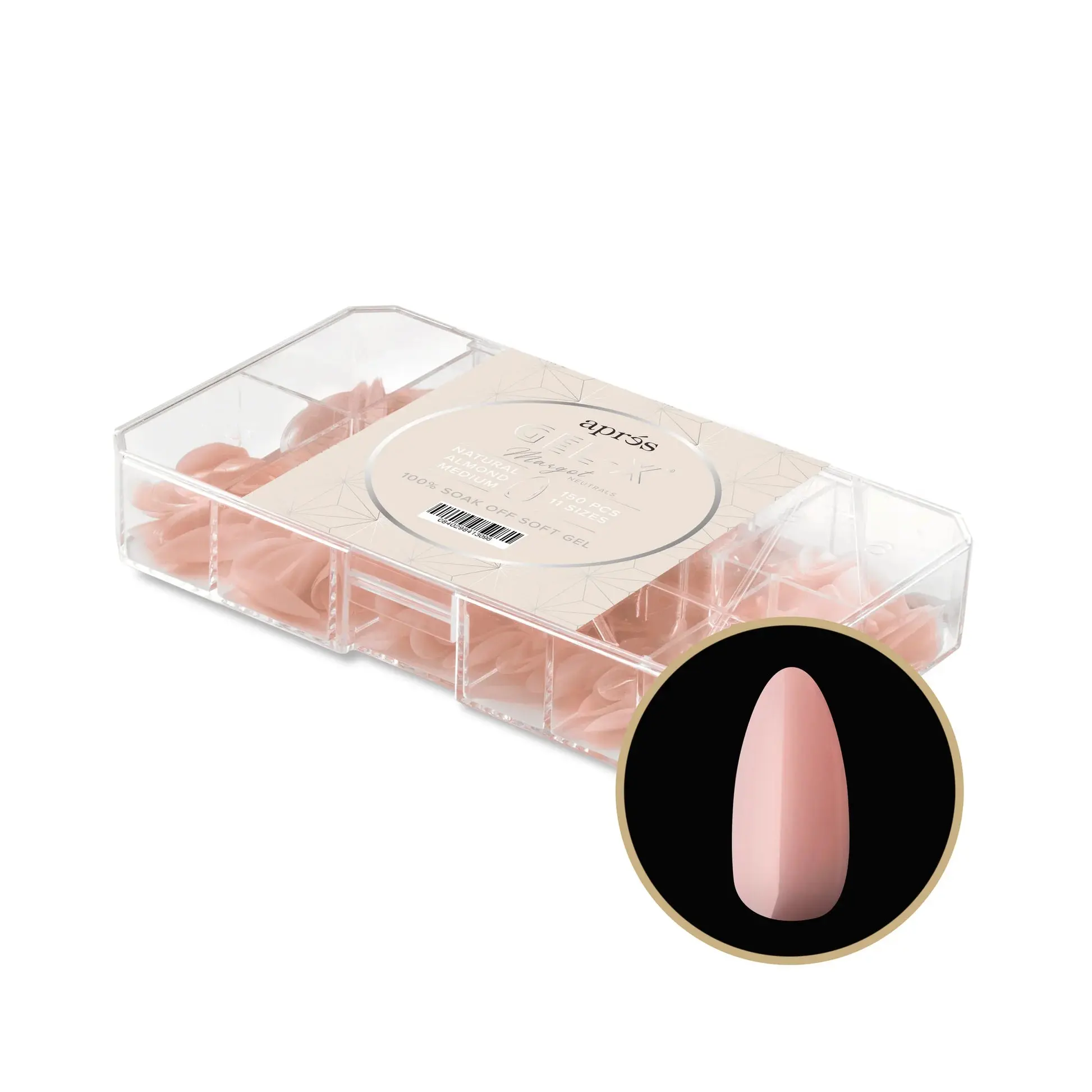 Neutrals Soft Gel Nail Extension Kit, Margot Style for a Natural Look - 150 PCS Box with 11 Sizes, DIY Nail Art Supplies, Diy Nail Kit, Mimics Natural Color