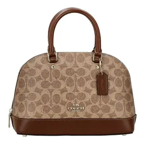COACH Sierra 25 PVC Tote Bag for Women, Classic Monogram Style in Brown