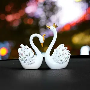Coupleswan figurine Car charm Home decor Car accessories Office decor Swan figurines Car decorations Car accessories for women Swan statue Desktop decoration Car jewelry Crystal decorations for home Home decor living room Car charm accessories Car Ornamen