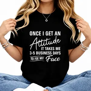 Women's 100% Cotton Fitted Short-Sleeve Round Neck Tshirt - Digital Print Funny Attitude Quote Illustration, Casual All-Season Top, Ideal Gift (Illustration Women's T-Shirts) summerwins,summerwins