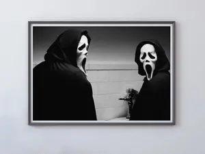 Scream Movie Poster, Funny Bathroom Wall Art, Ghostface, Creepy Art Print, Horror Movie Poster, Macabre Art, Halloween Decor, Scary Poster