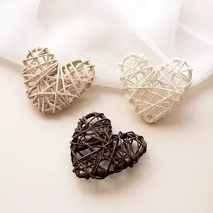 12pcs/set Hand-woven Rattan Decoration,Used for Home, Festivals,Various Environmental Decoration to Increase the Sense of Environmental Excellence and Family Atmosphere, accessory DIY items, photography background decorations, Valentine's Day decorations