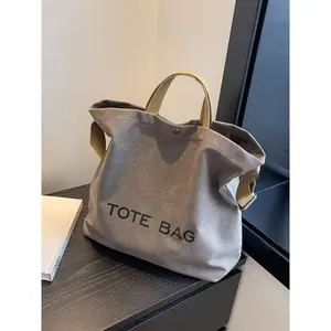Letter Pattern Tote Bag, Large Capacity Shoulder Bag for Women, Casual Trendy Versatile High-quality Daily Commuting Bag, Girl Fashionable Shopping Bag, Stylish Work Bag