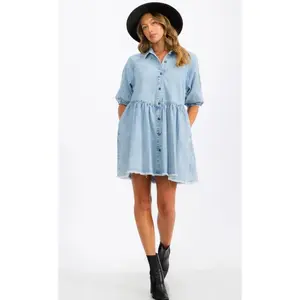 Leah Denim Mini Dress