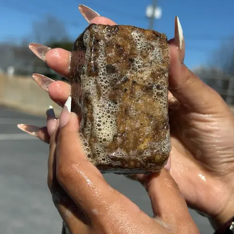 Belle's Secrets Luxury 100% Unrefined Grade A African Black Bar Soap, Acne-Fighting Shea-Infused Body Care Cleanser