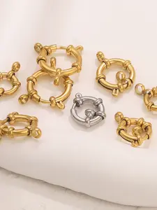 4 Piece Stainless Steel Spring Clip Hooks, Round 10/12/14/16 Mm, DIY Necklace Bracelet Jewelry Making Accessories, Hook Connectors