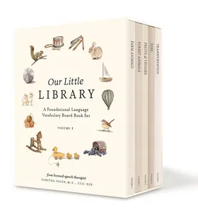 Our Little Library Volume I: A Foundational Language Vocabulary Board Book Set for Babies Featuring Farm Animals Forest Animals Fruits Veggies Toys & Transportation Our Little Adventures Series