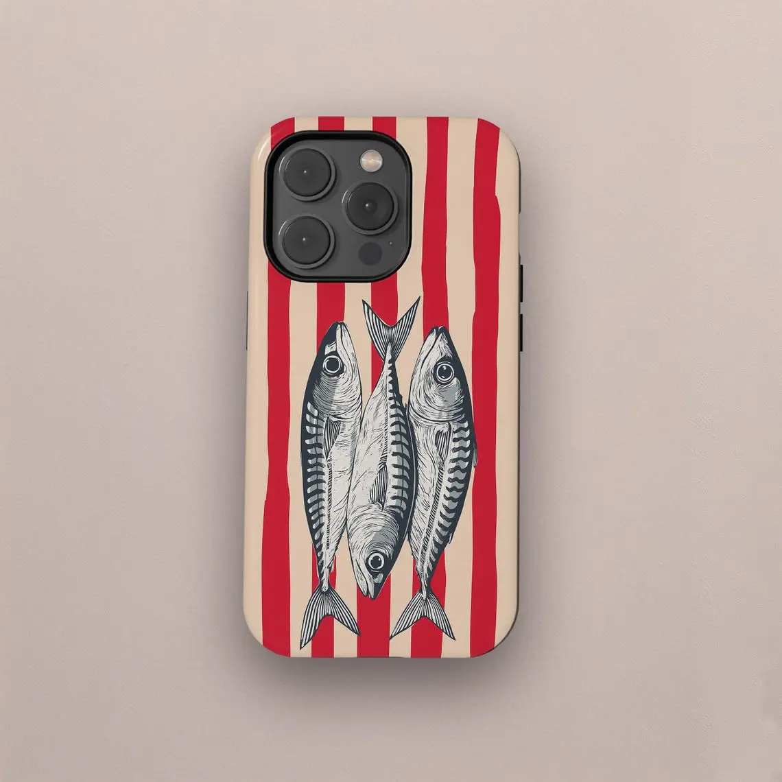 Retro sardine can MagSafe striped phone case, Italian summer-inspired gift, 2-in-1 screen protector and case—durable and suitable for iPhone 17/16/15/14/13/12/11 Pro Max/Plus/Pro, Samsung Galaxy S25/S24/S23 Ultra series.,back to school,back to school haul