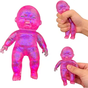 Jumbo Sparkly Squeeze Ball, Soft Stress Relief Decor, Cute Desk Decoration for Home and Office