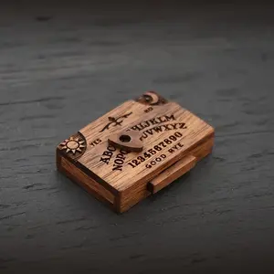 Mini Wooden Spirit Board with Drawer, Handmade Talking Ouija Board, Halloween Decoration, Divination Tool, Unique Gift Idea, Unique Drawer Feature