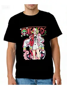Summer casual and comfortable Uta One Piece classic T-shirt 2026 new loose retro hip-hop summer men's T-shirt