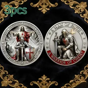 🛡️ A Warrior of Christ Challenge Coin | Knight Templar Faith Medal ✨