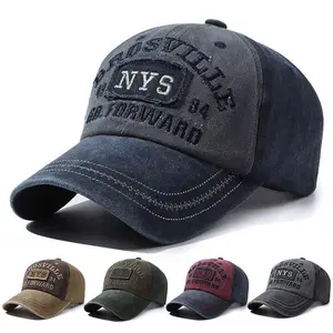 1pc Washed Vintage Lettered Embroidered Baseball Cap,  for Men and Women, Suitable for Outdoor Sun Protection