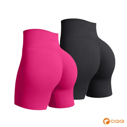 OQQ Women's 2 Piece Workout Shorts Seamless Casual High Waist Butt Liftings Exercise Athletic Gym Seamless Shorts,sohochic