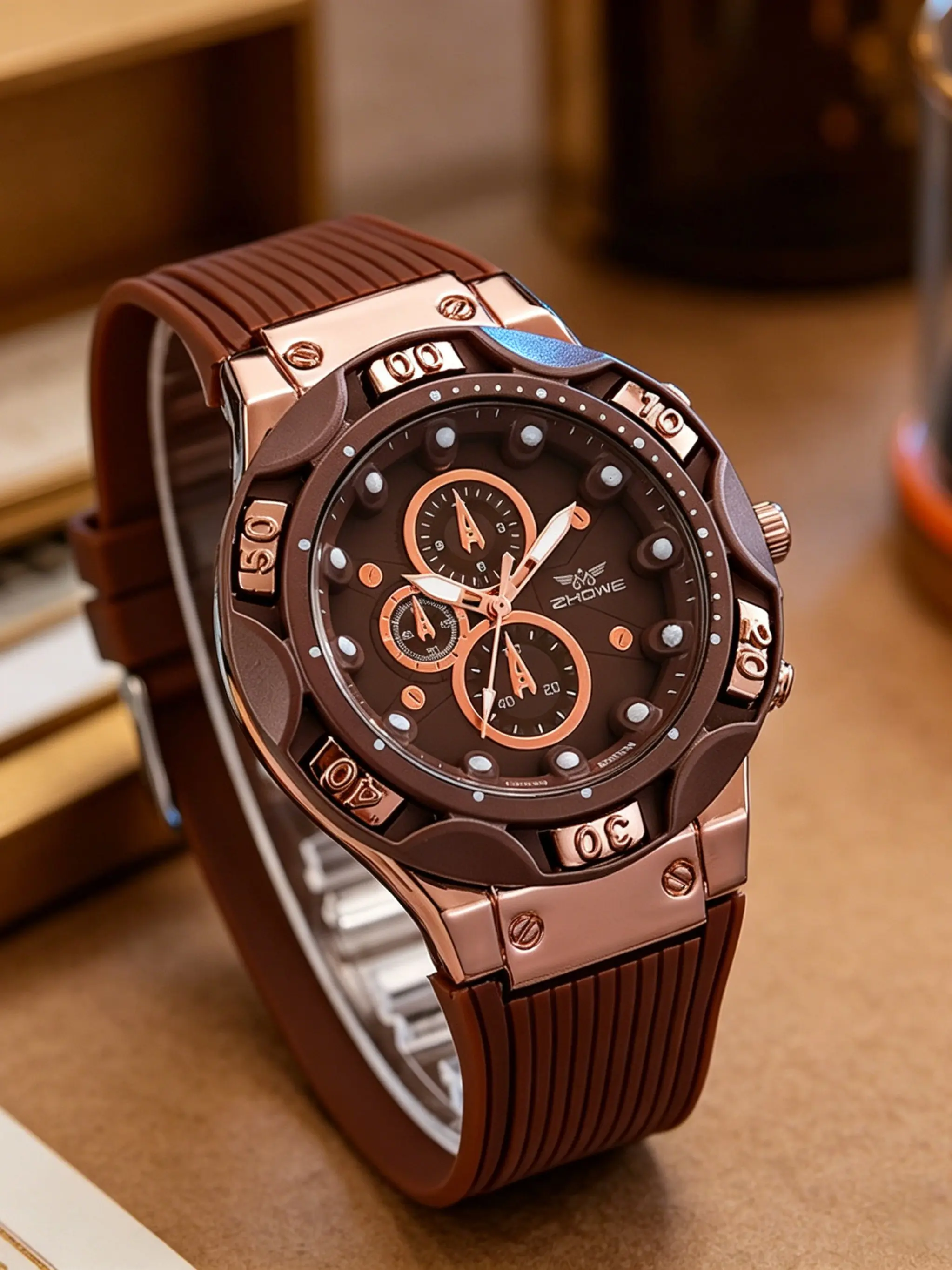 Men's Analog Wristwatch with Quartz Movement, Silicone Strap, Large Dial, Sporty Style, Fashion Watch, Perfect Gift for Birthday, Father's Day, Valentine's Day and Graduation