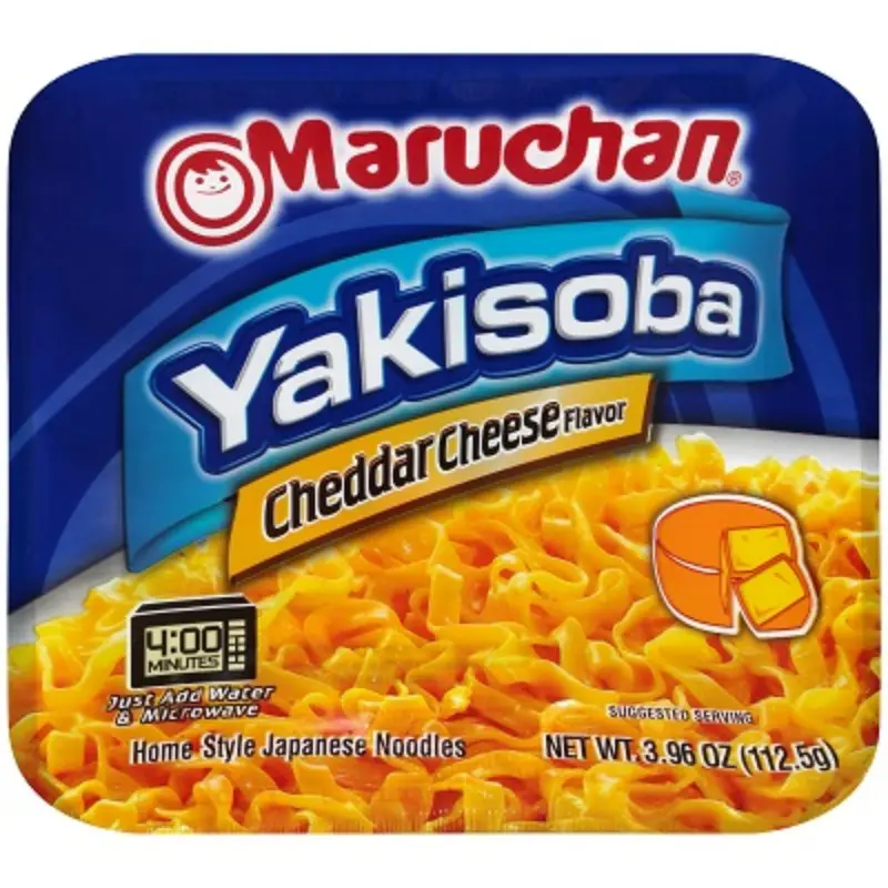 Maruchan Cheddar Cheese Blend Yakisoba Instant Noodles, 2-Pack Savory Dehydrated Veg Food Snack, 4oz Party Favor Treat