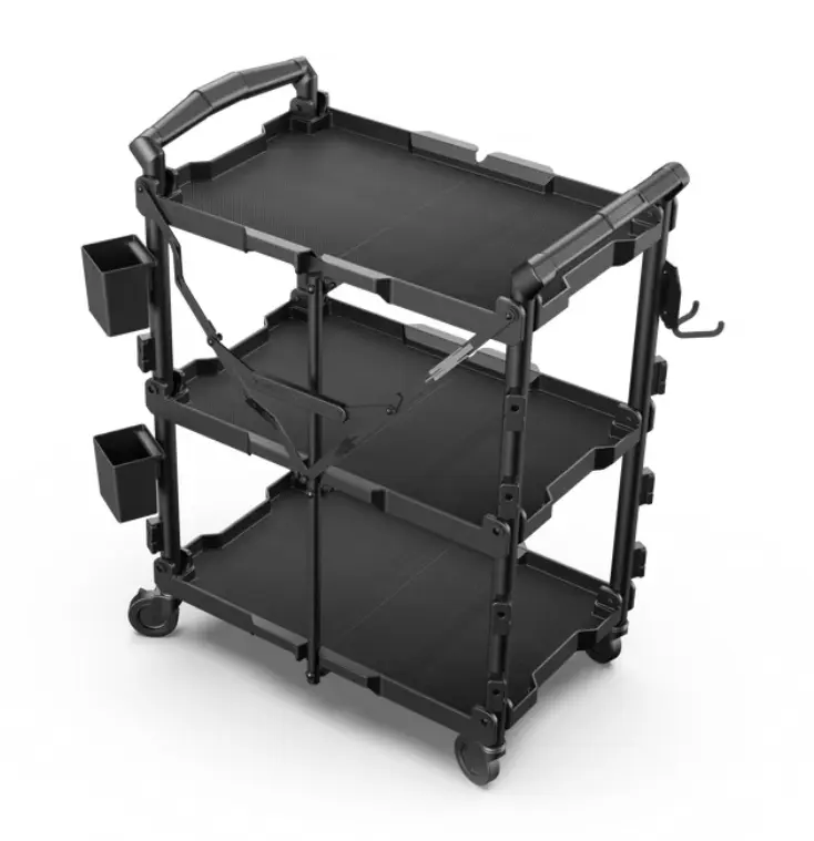 Hyper Stack New Foldable Collapsible Utility Cart, Black