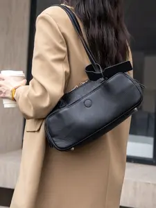 Women's Crossbody Bag Summer High-End Style Pillow Bag Genuine Leather Underarm Handbag Shoulder Bag Bowling Ball Design Leather Shoulder Bags