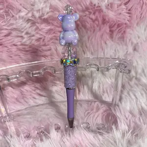 Purple Bear with Purple Water Bead on a Sugar Pen