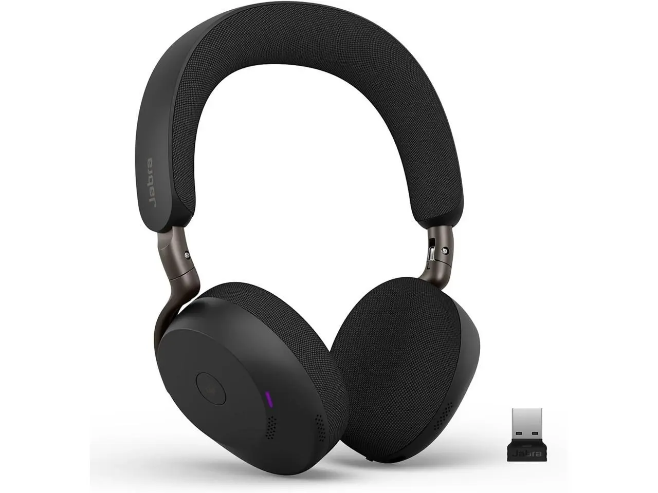 Jabra Evolve3 75 On-Ear Wireless Bluetooth Headset with Microphone for Work, USB-A, AI Voice Call Technology, Advanced Active Noise Cancelation, 22-Hour Battery, Microsoft Teams Certified, Black