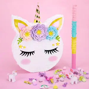 WERNNSAI Piñatas-unicorn Party Supplies Piñatas Bundle with Blindfold and Bat for Girls Kids Theme Birthday, Christmas gift ideas&kids Christmas gift&Christmas decoration&christmas haul(15.7" x 12.2" x 3.1")piñata para fiesta&cumpleaños temático