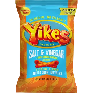 Yikes Salt & Vinegar Chips – Tangy Kettle Style Snack, 4oz Bag