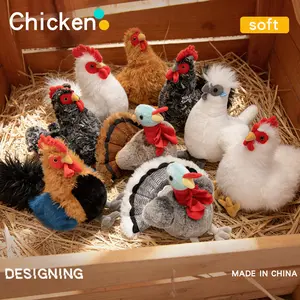 Creative Simulation Poultry Plush Toy Realistic Hen Rooster Turkey Stuffed Doll Soft Animal Plushies Kids Sleeping Comfort Doll Home Decor Birthday Gifts