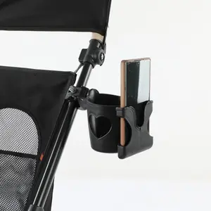 Heart-Shaped Baby Stroller Cup Holder, Multifunctional Beverage Rack for Parents, Convenient Smartphone Holder Attachment