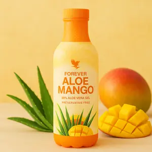 Forever Aloe Mango - 86% Pure Aloe Vera Gel with Natural Mango Puree - Preservative Free - Tropical Twist on Nature's Delight - US Product
