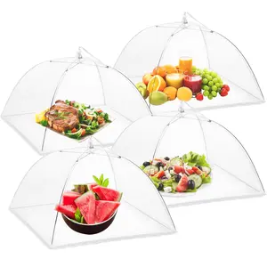 Anti-fly Food Cover, 4 Counts Pop Up Easy Using Fine Net, Collapsible Space Saving Screen Food Tent for Outdoor Picnic & Party