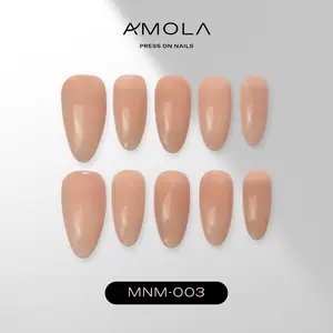 (Buy 2 Get 1) AMOLA Simple Collection - Press on nails Handmade Press-On Nails [Free Tools with 3M Glue Tabs] Reusable, Long-Lasting, Salon-Quality