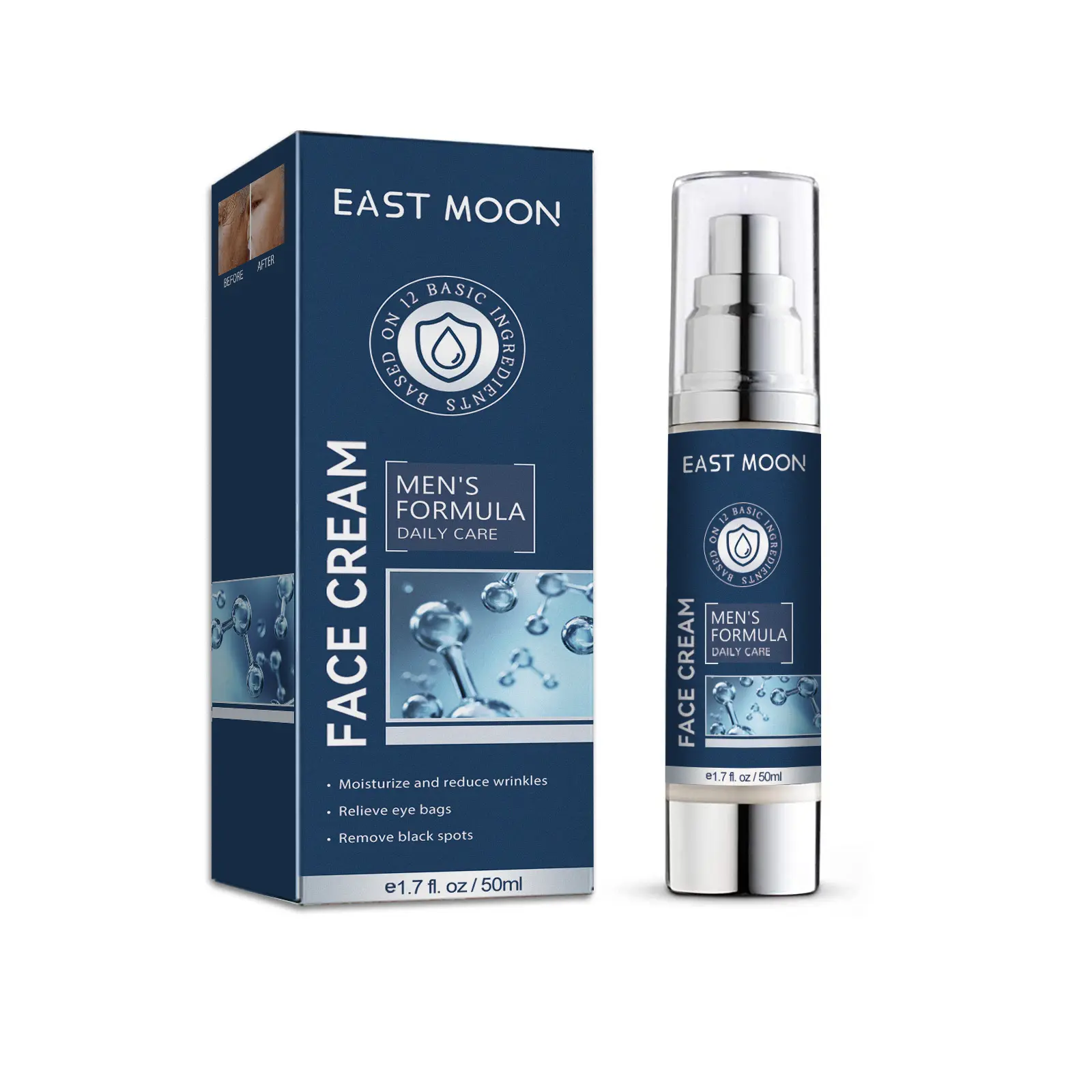 Men's Face Cream, Anti-Aging Moisturizer for Wrinkles, Dark Spots and Eye Bags, 1.7 fl oz