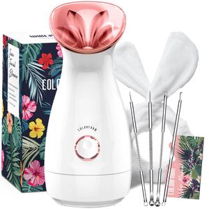 spring comfort facial makeup beauty instrument for women, nano ionic facial care appliances with headband & 4 counts blackhead tools, back to school summer gift