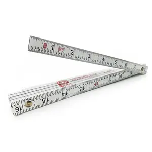 Co. -72 Carpenter's Folding Rule Lightweight Composite Construction Ruler (Folding Yard Stick) with Easy-Read Inch Fractions - 6.5ft / 2m